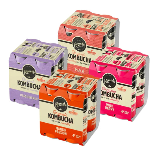 澳洲 Remedy【天然無糖碳酸飲料】康普茶 Kombucha 250ml x 4罐裝